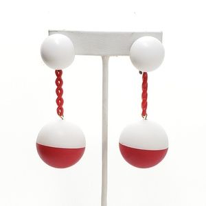 Rare Fishing Bobber Vintage Clip On Earrings